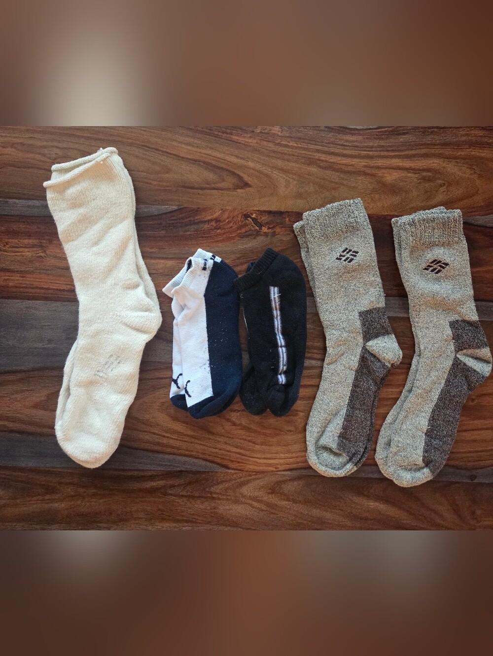Men's Socks - Gray, Military Wool Socks, Crew, 5 Pair Altogether